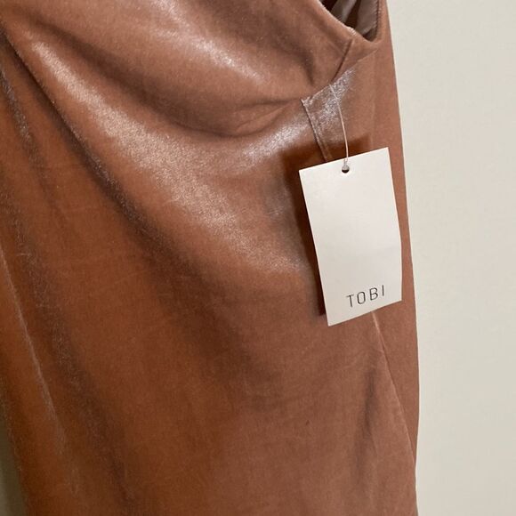 NWT- TOBI- BLUSH PINK- soft velvet spaghetti strap dress - Size Small - Picture 8 of 13